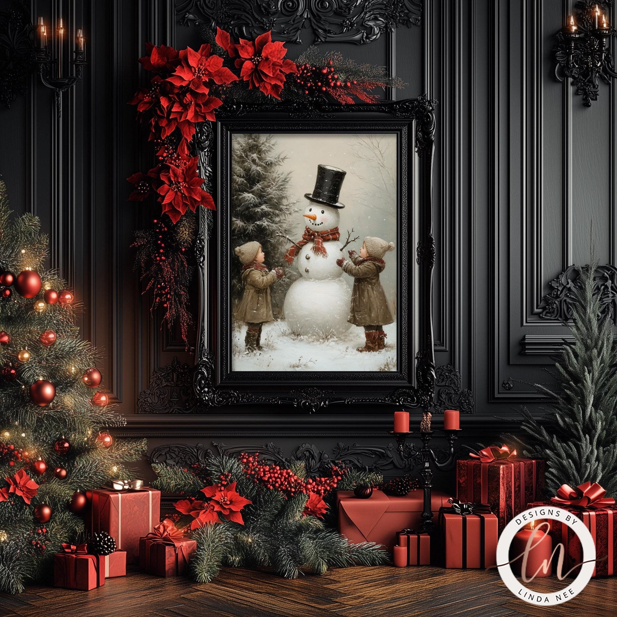 Vintage Snowman - Rustic Christmas Metal Wall Art