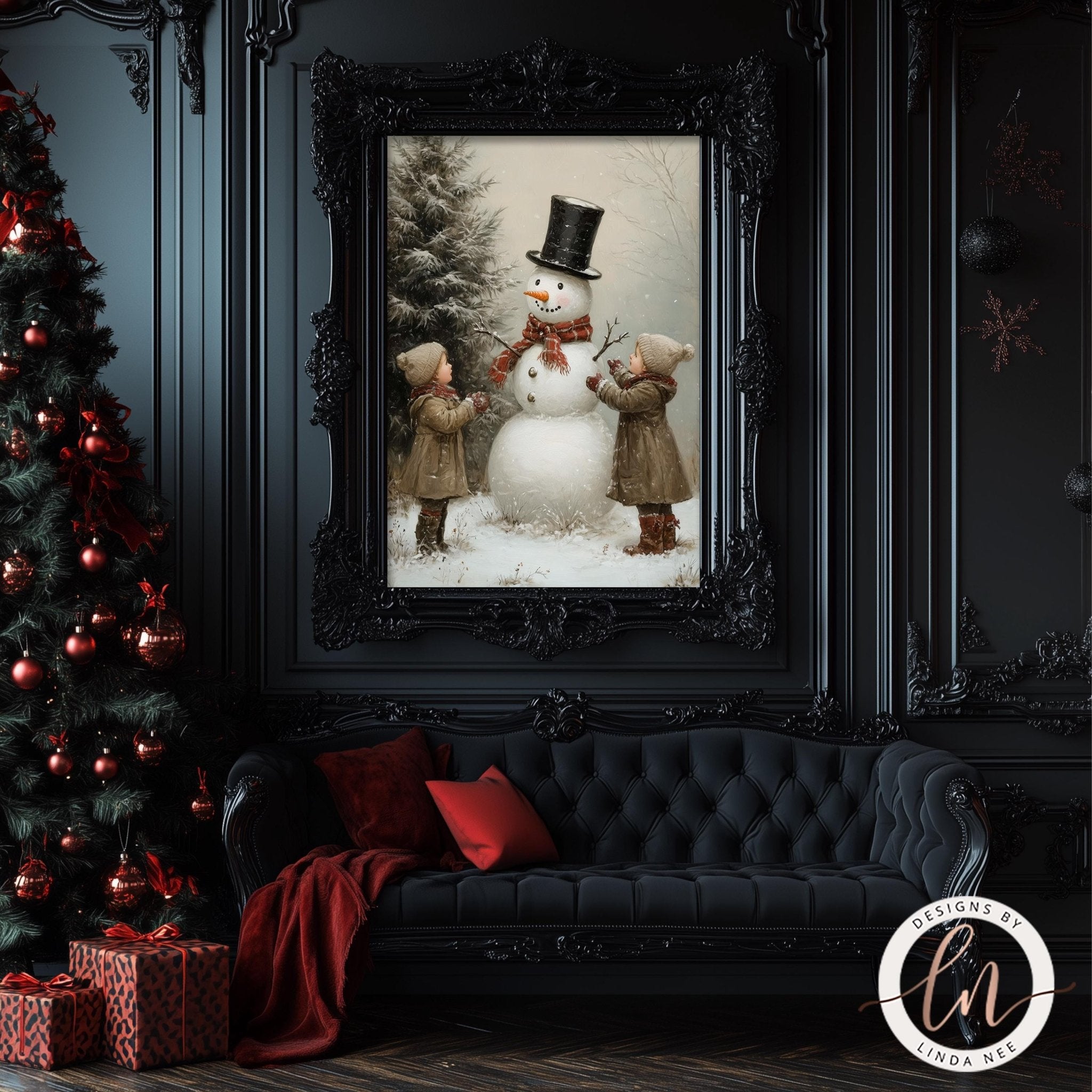 Vintage Snowman - Rustic Christmas Metal Wall Art