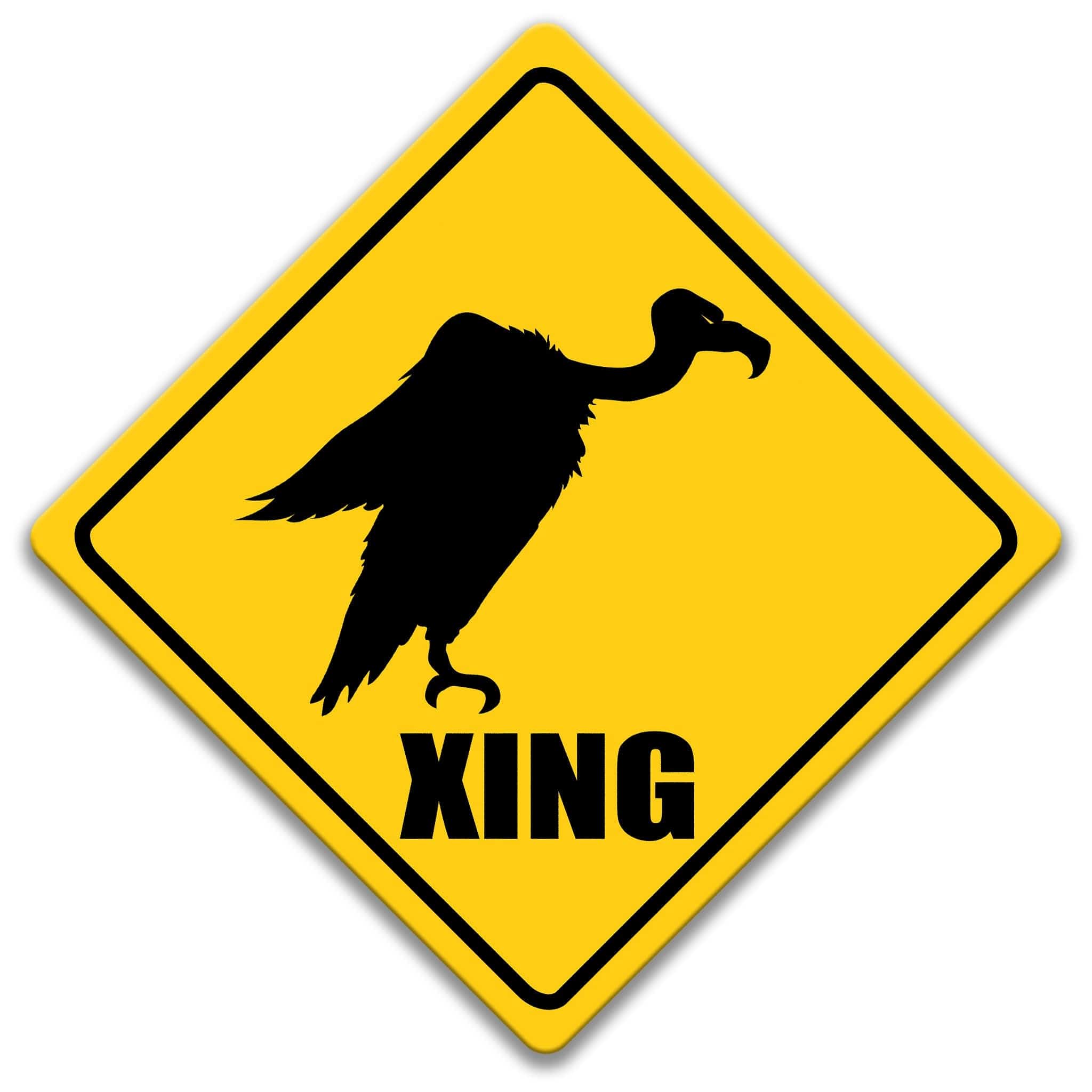 Vulture XING Caution Sign