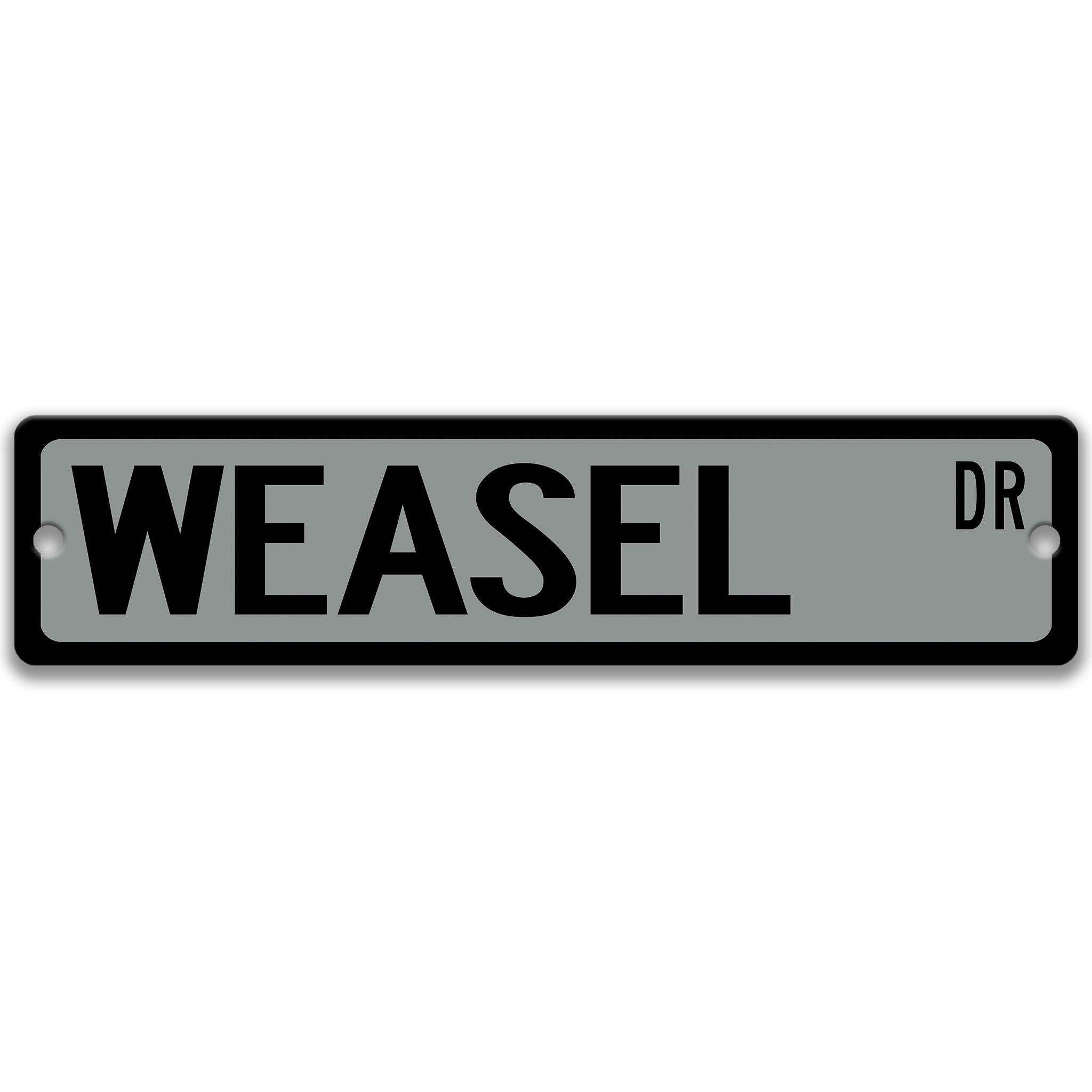 Weasel Metal Street Sign