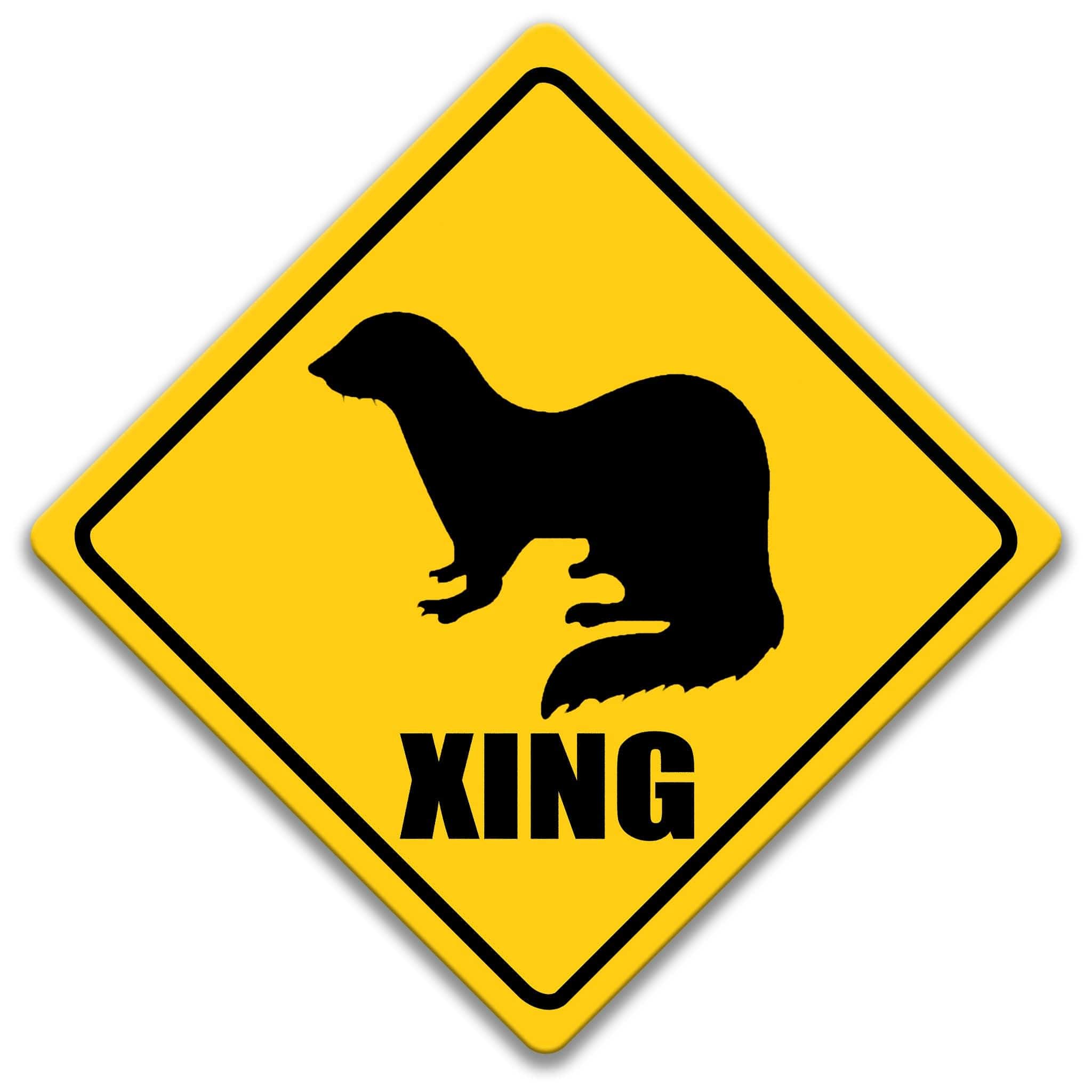 Weasel XING Caution Sign