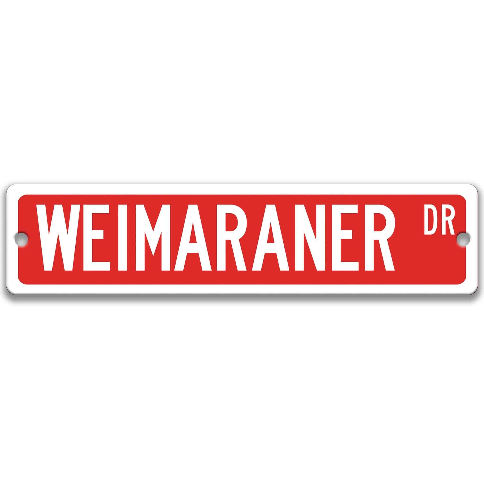 Weimaraner Dog Metal Street Sign