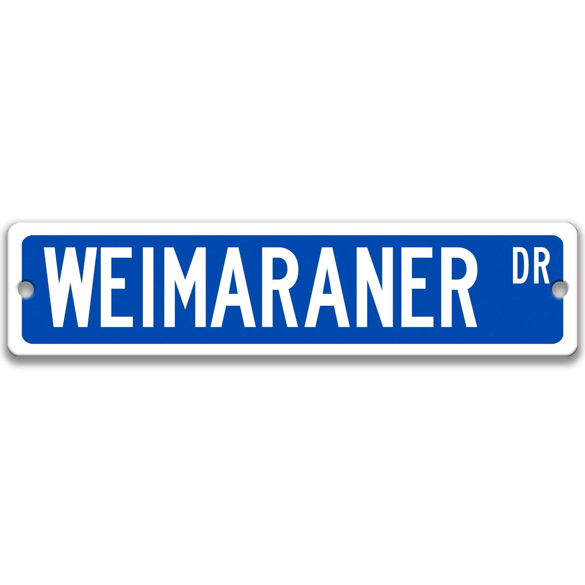 Weimaraner Dog Metal Street Sign