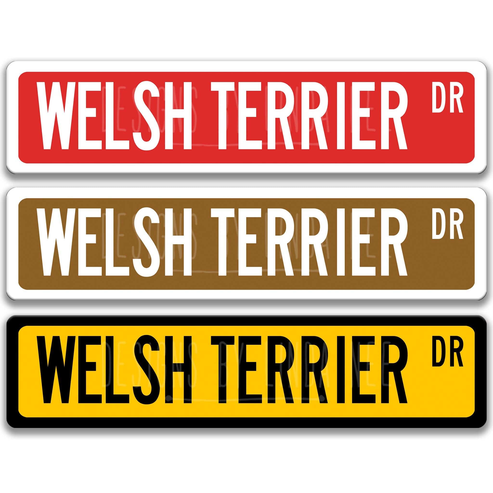 Welsh Terrier Dog Metal Street Sign