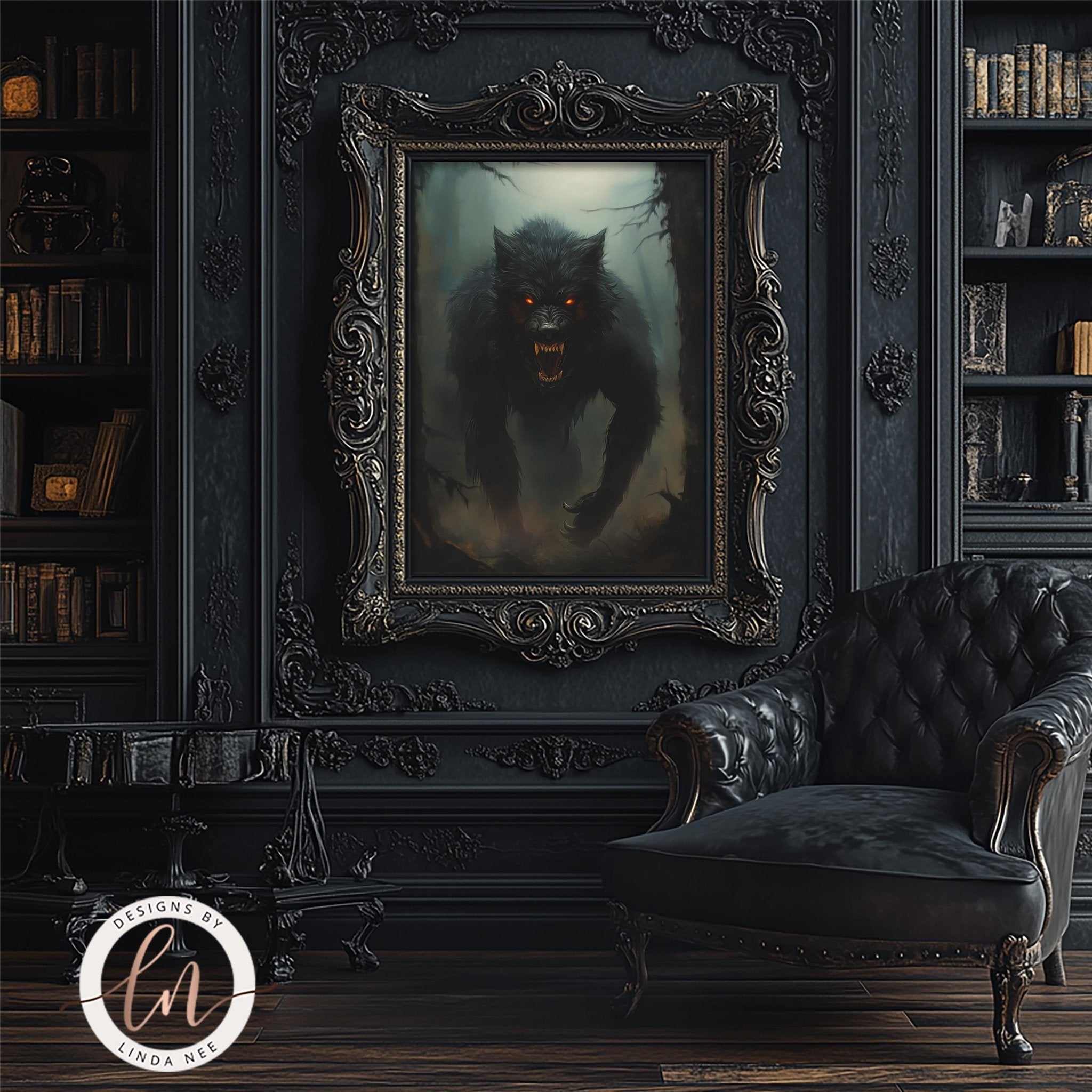 Werewolf Dark Gothic Wall Art Print - Available on Metal or Fine Art Paper