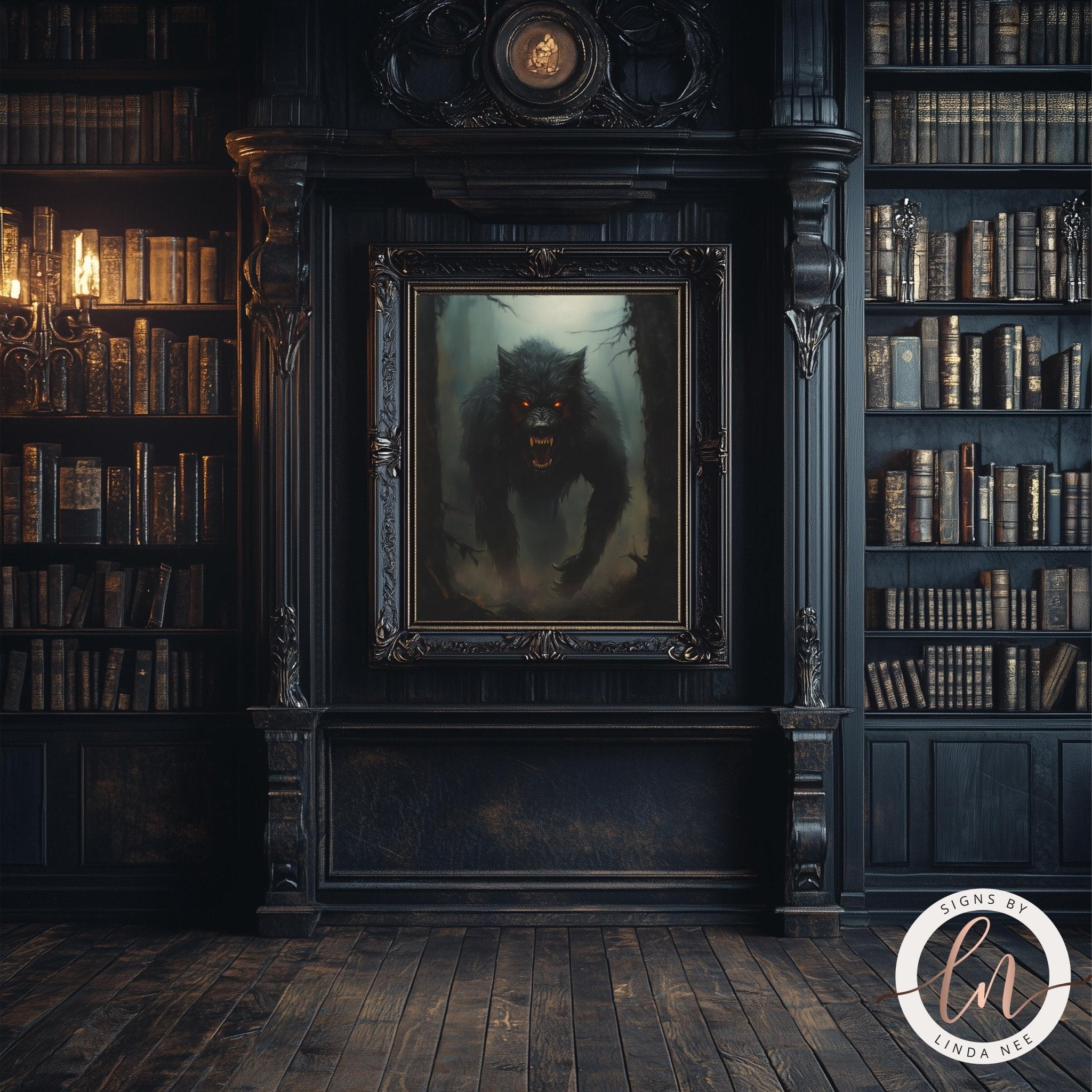 Werewolf Dark Gothic Wall Art Print - Available on Metal or Fine Art Paper