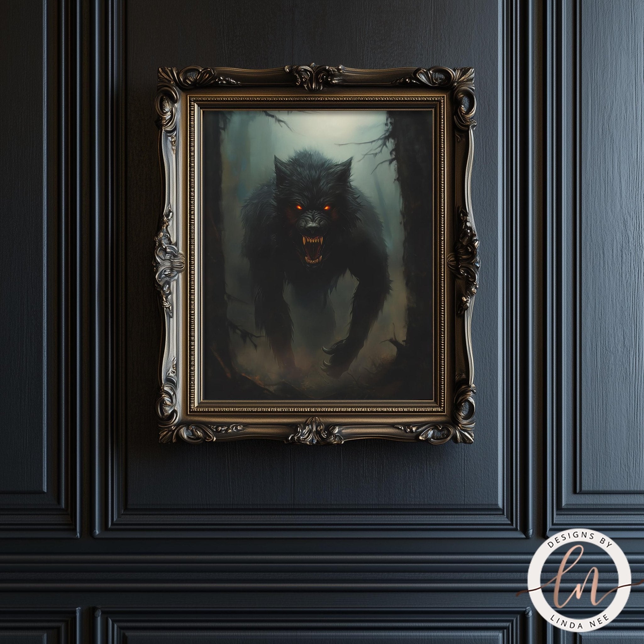 Werewolf Dark Gothic Wall Art Print - Available on Metal or Fine Art Paper