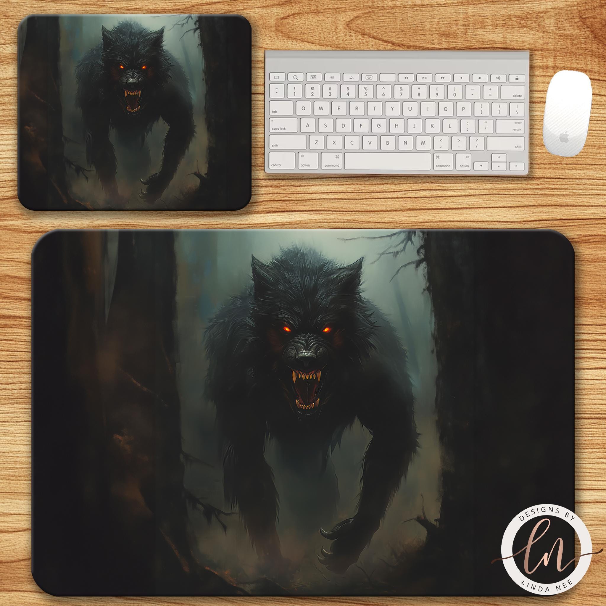 Werewolf Mousepad - Dark Gothic Fantasy Victorian Desk Mat