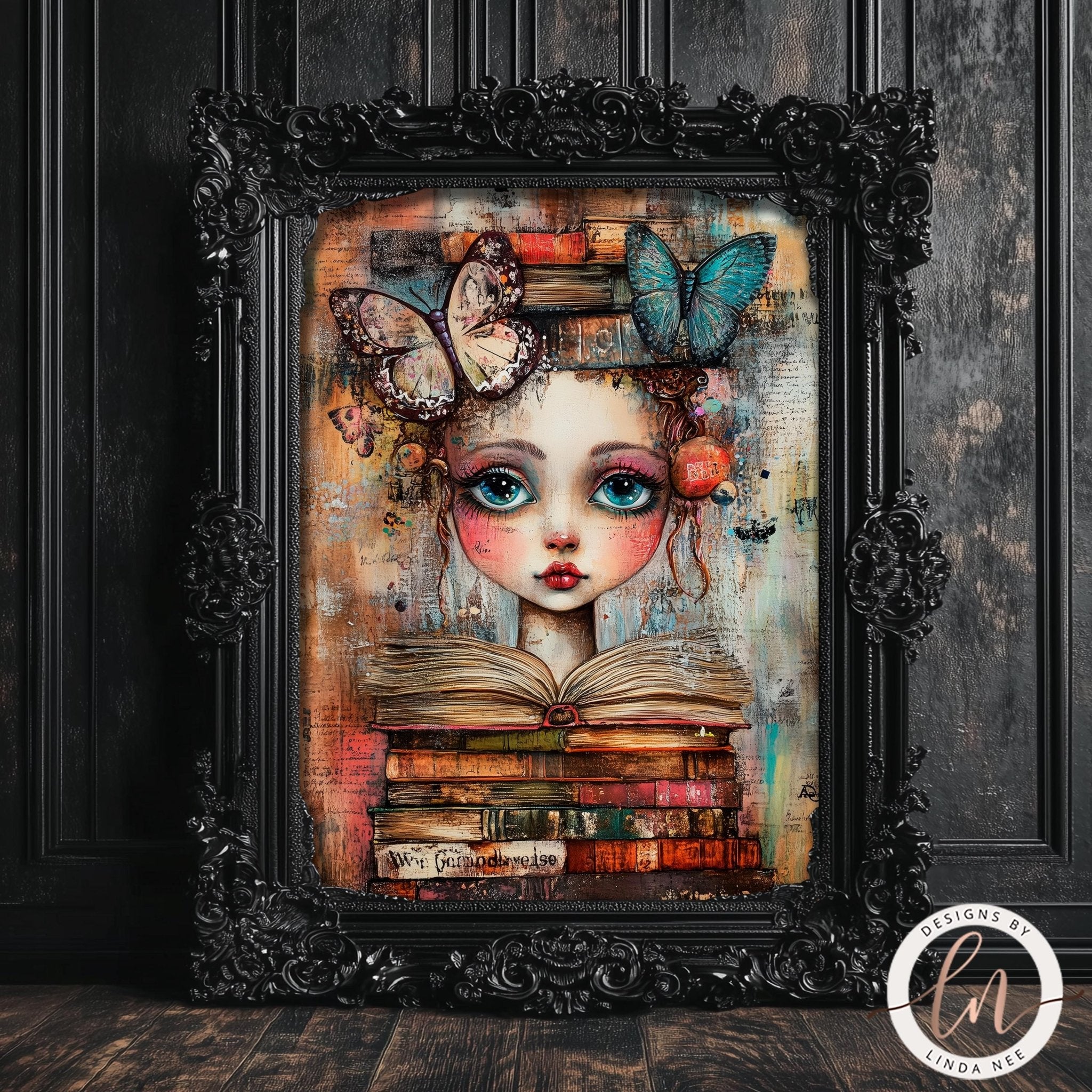 Whimsical Book Lover Art