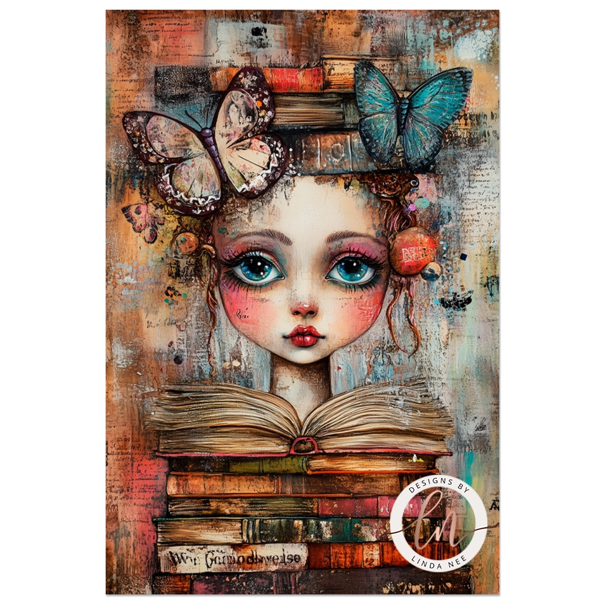 Whimsical Book Lover Art