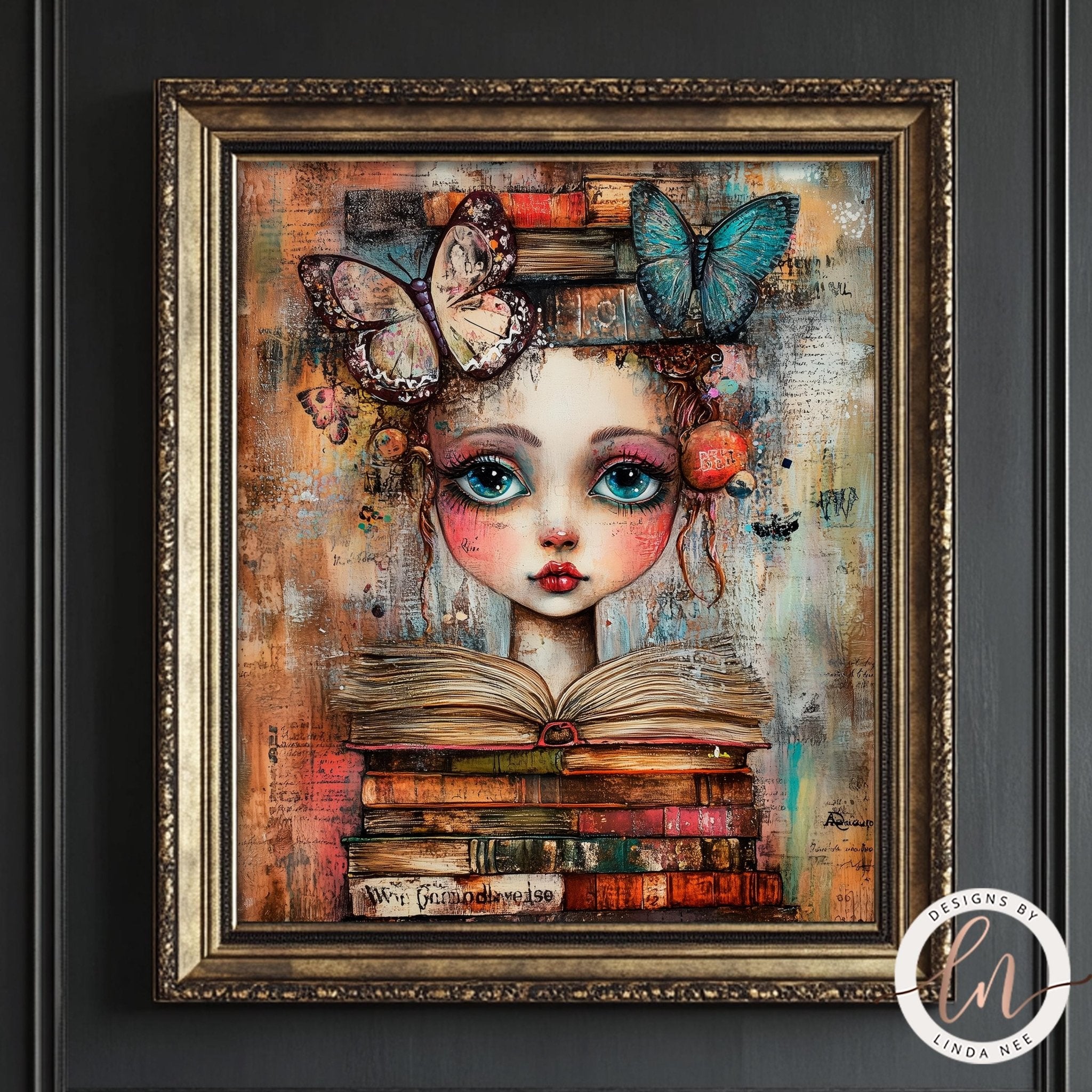 Whimsical Book Lover Art