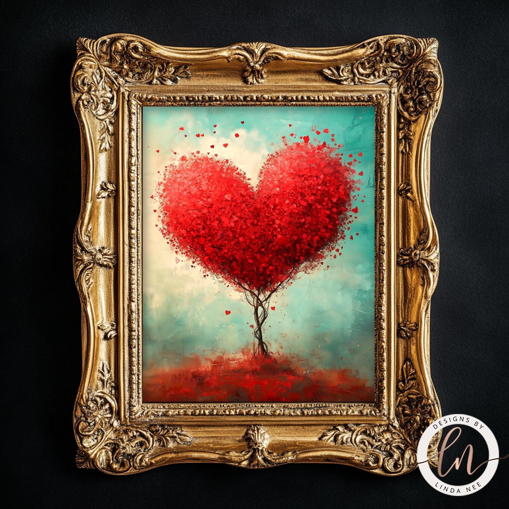 Whimsical Heart Tree ArtDesigns by Linda Nee