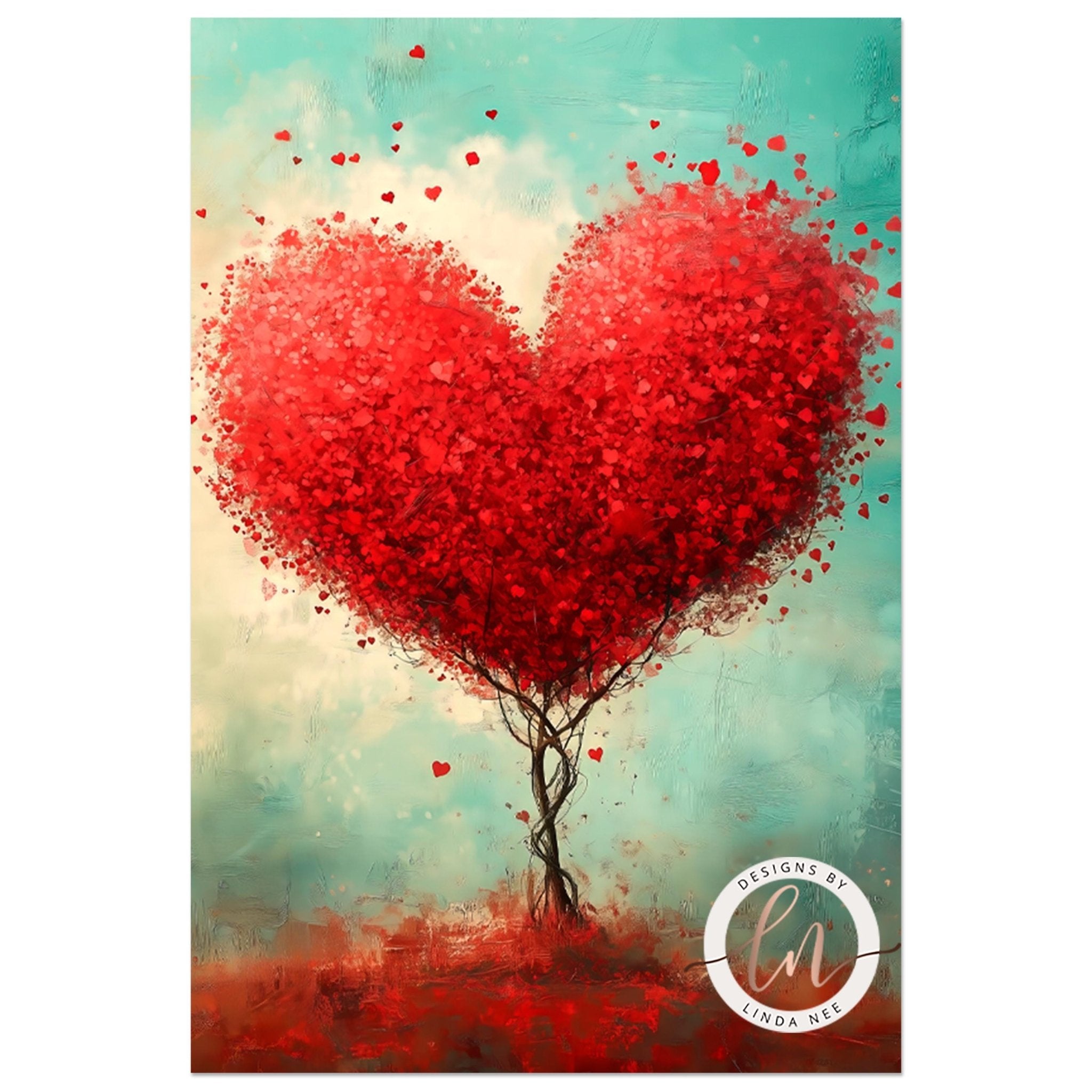 Whimsical Heart Tree ArtDesigns by Linda Nee