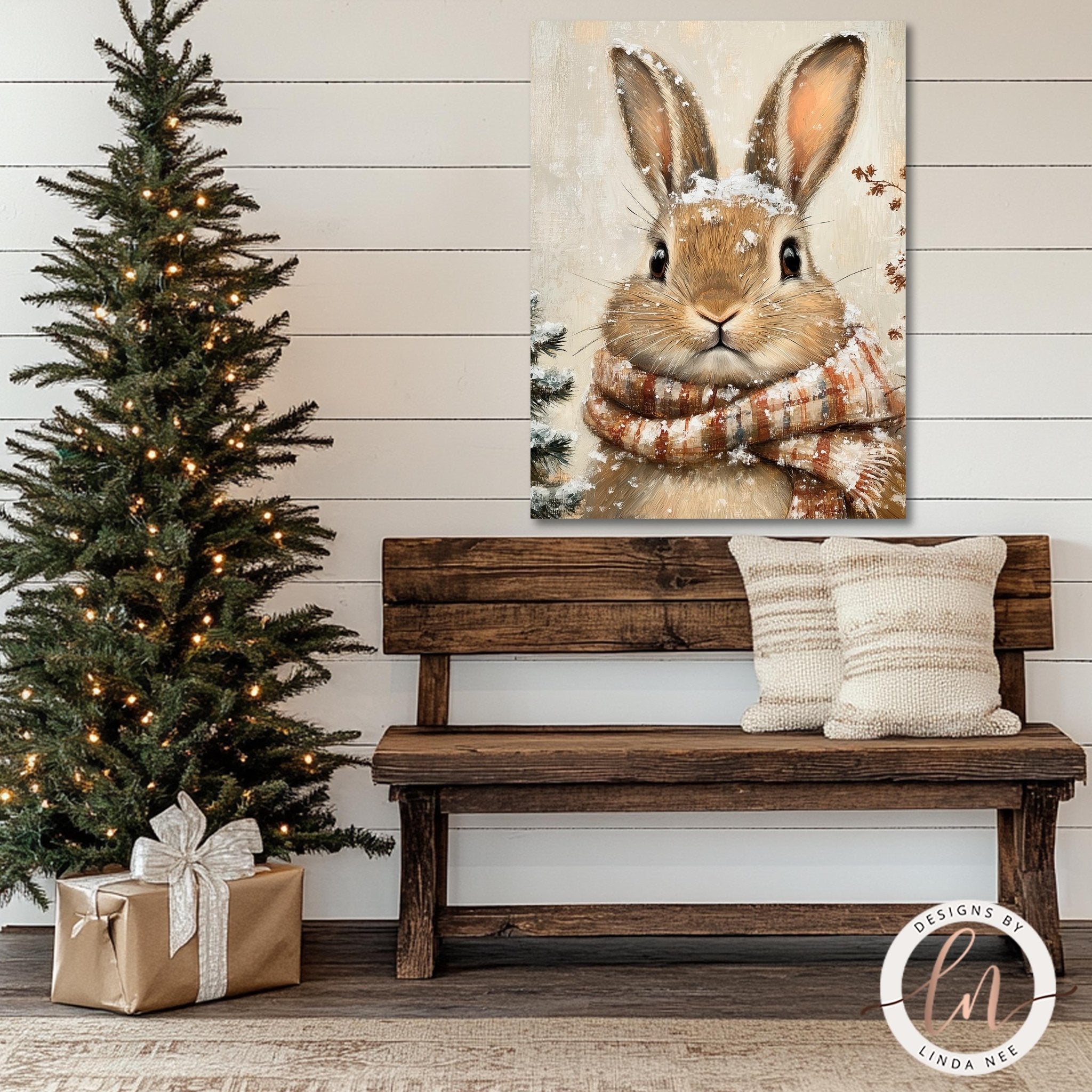 Winter Bunny Art - Fine Art Prints for Seasonal Decor