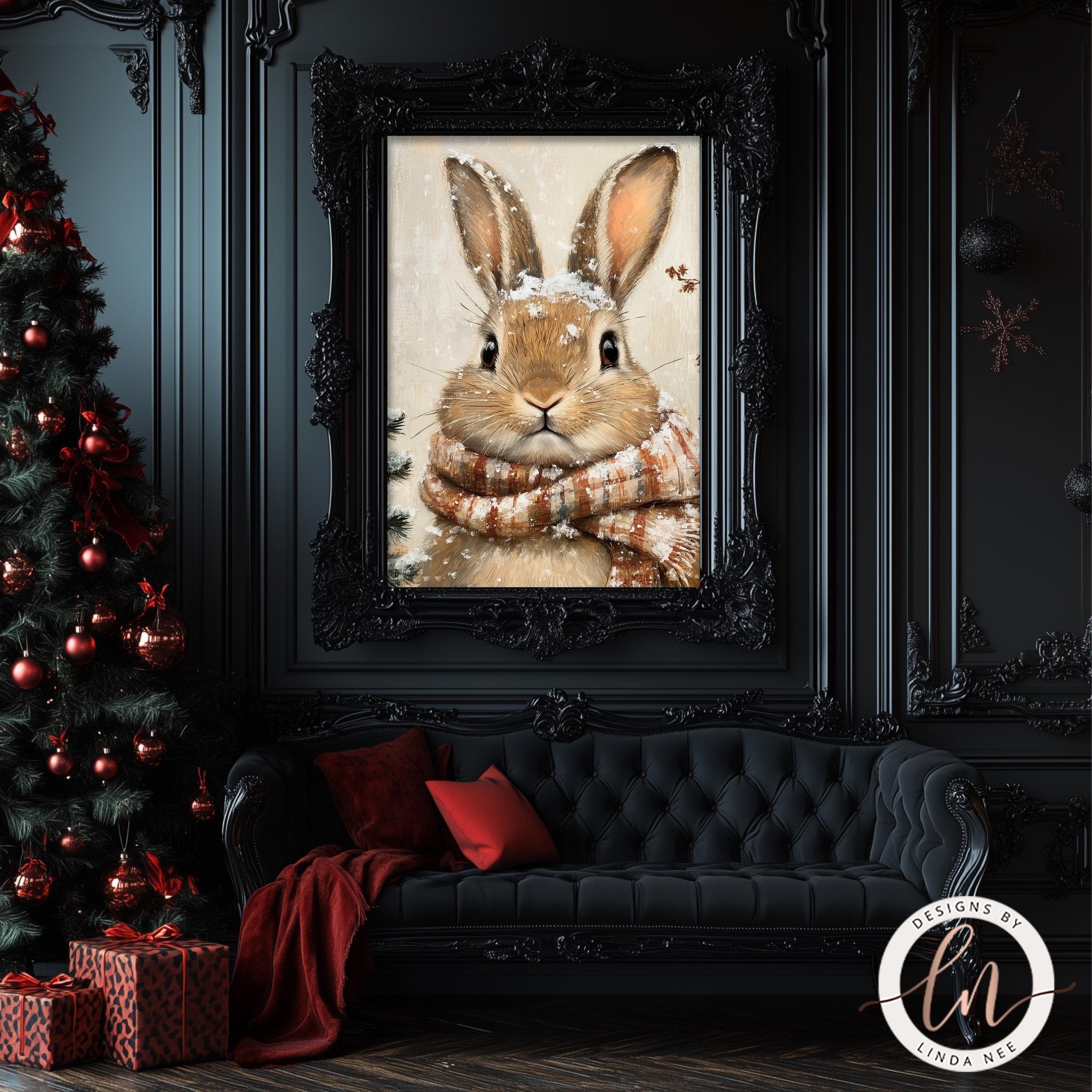 Winter Bunny Art - Fine Art Prints for Seasonal Decor