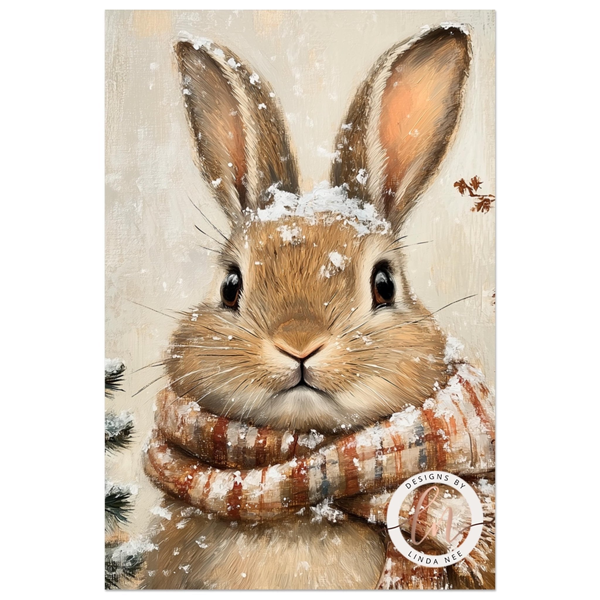 Winter Bunny Art - Fine Art Prints for Seasonal Decor