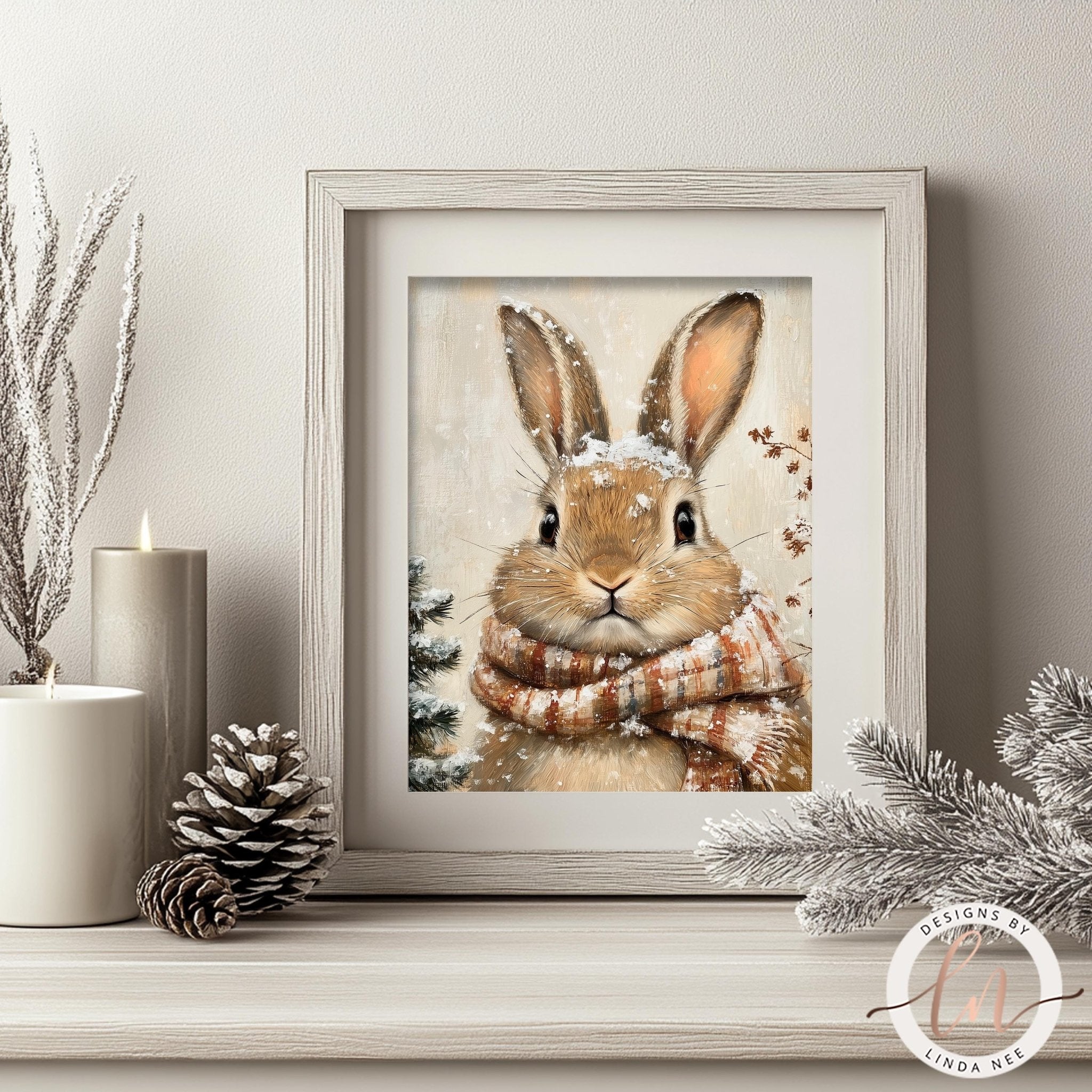 Winter Bunny Art - Fine Art Prints for Seasonal Decor