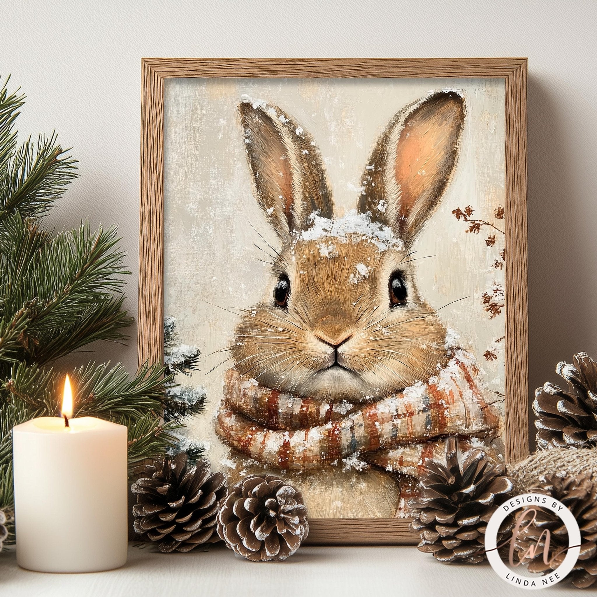 Winter Bunny Art - Fine Art Prints for Seasonal Decor