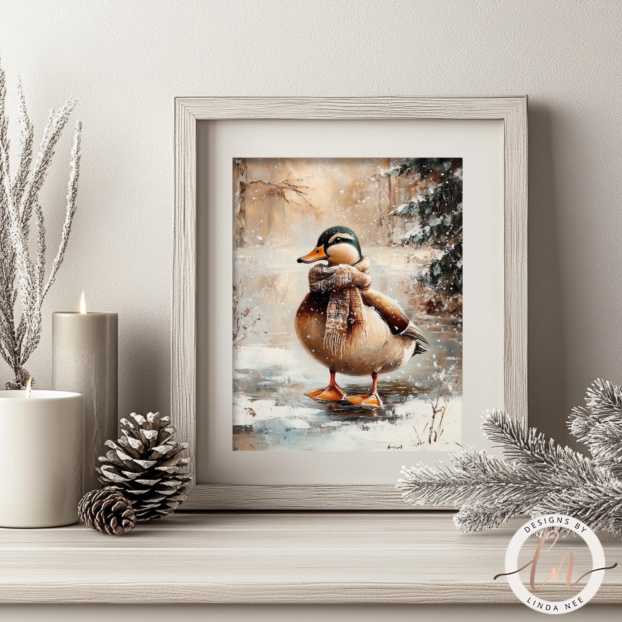 Winter Duck Holiday Print