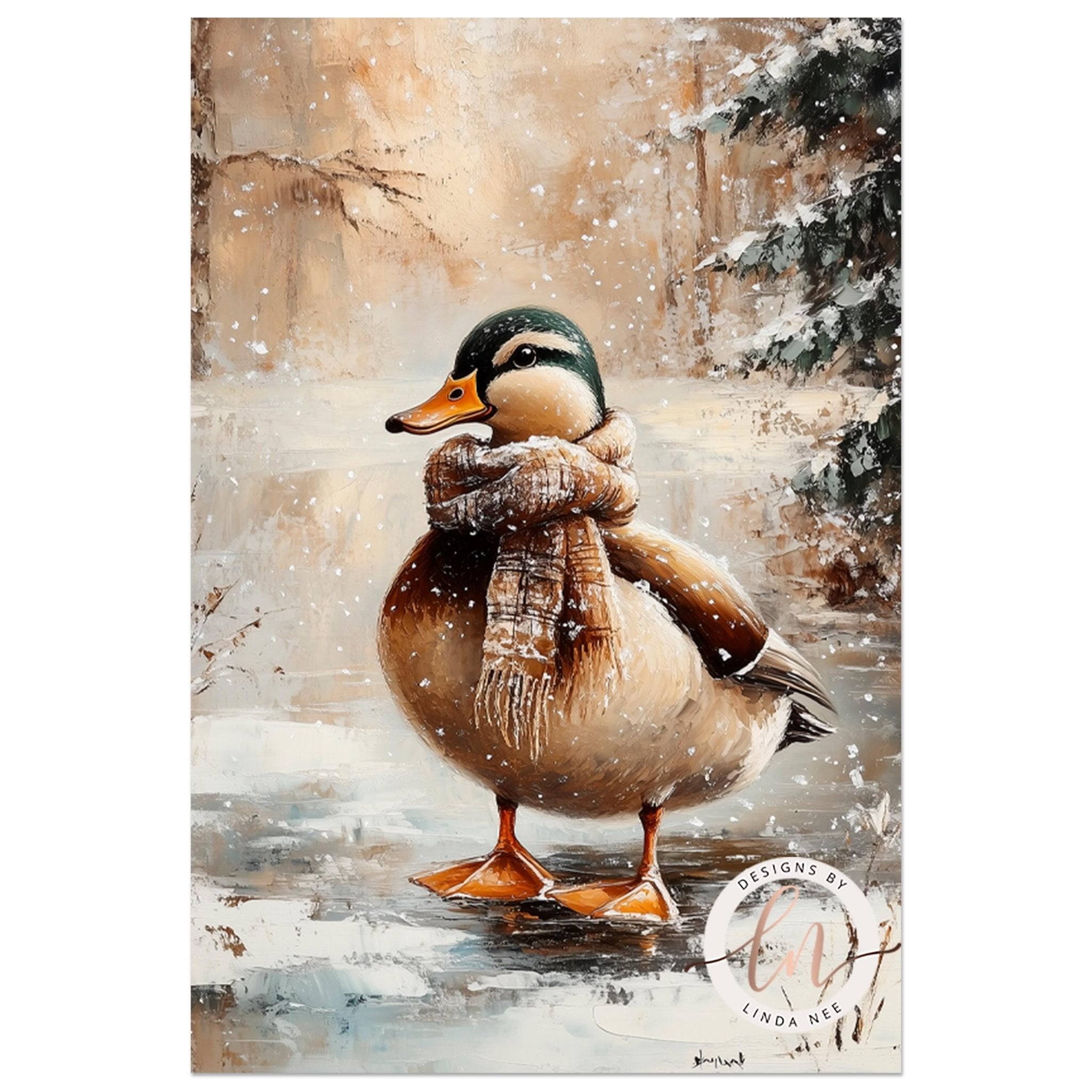 Winter Duck Holiday Print