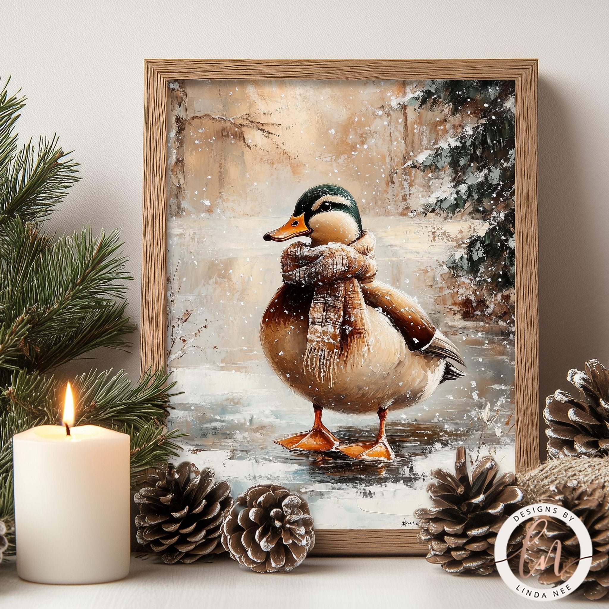 Winter Duck Holiday Print