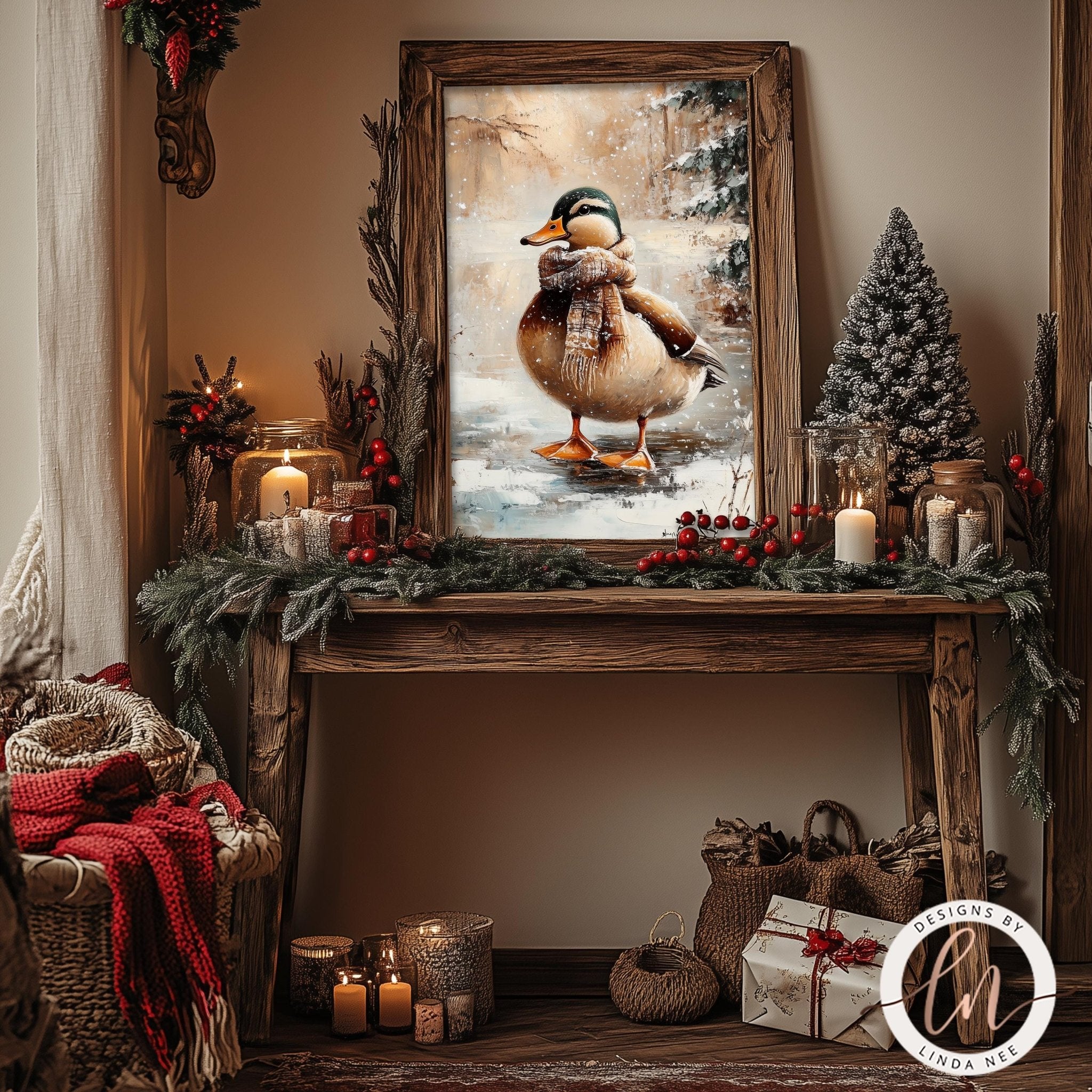 Winter Duck Holiday Print