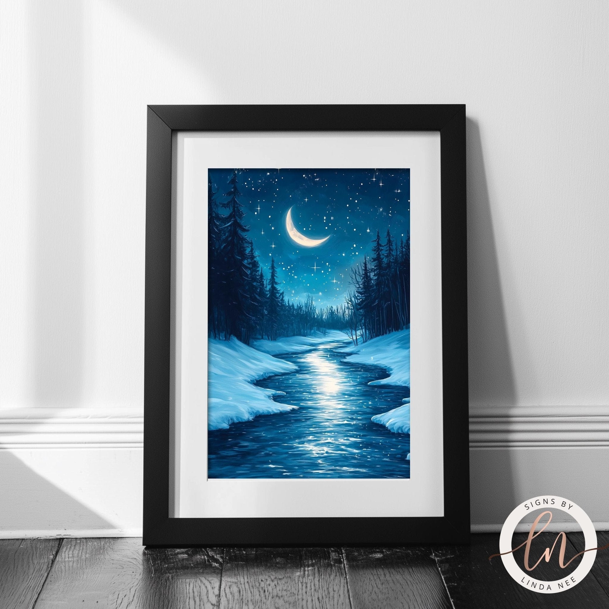 Winter Moon Dark Forest Wall Art - Metal & Fine Art Decor