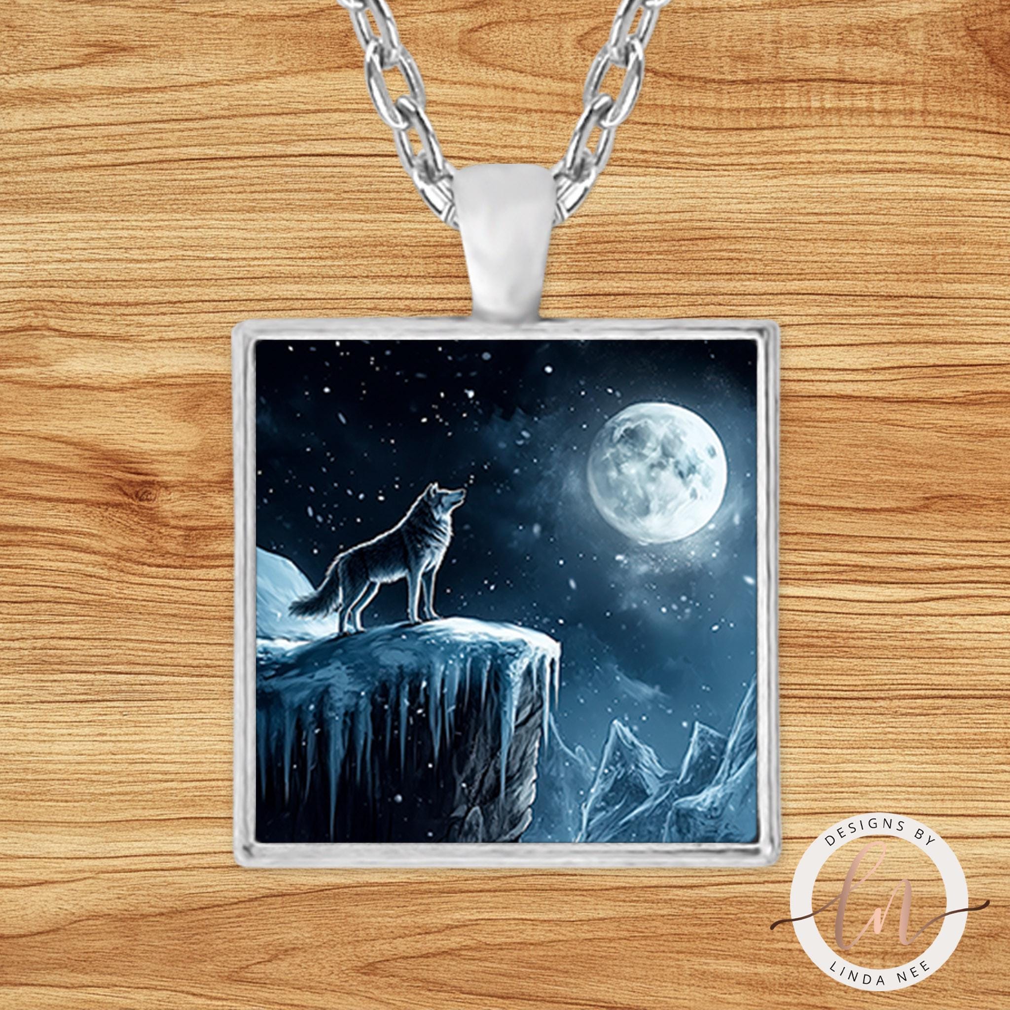 Wolf Necklace - Howl at the Moon Winter Spirit Animal GiftDesigns by Linda Nee