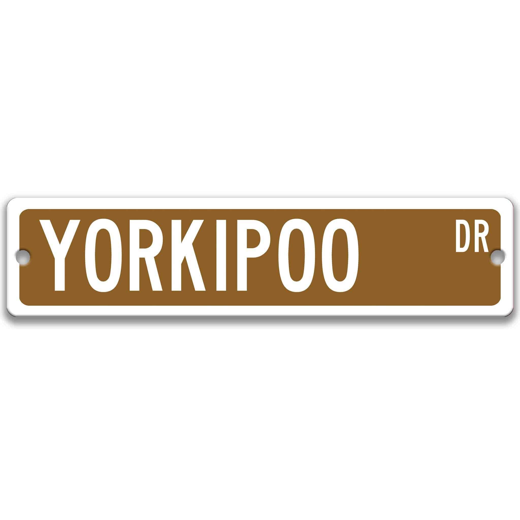 Yorkipoo Dog Metal Street Sign