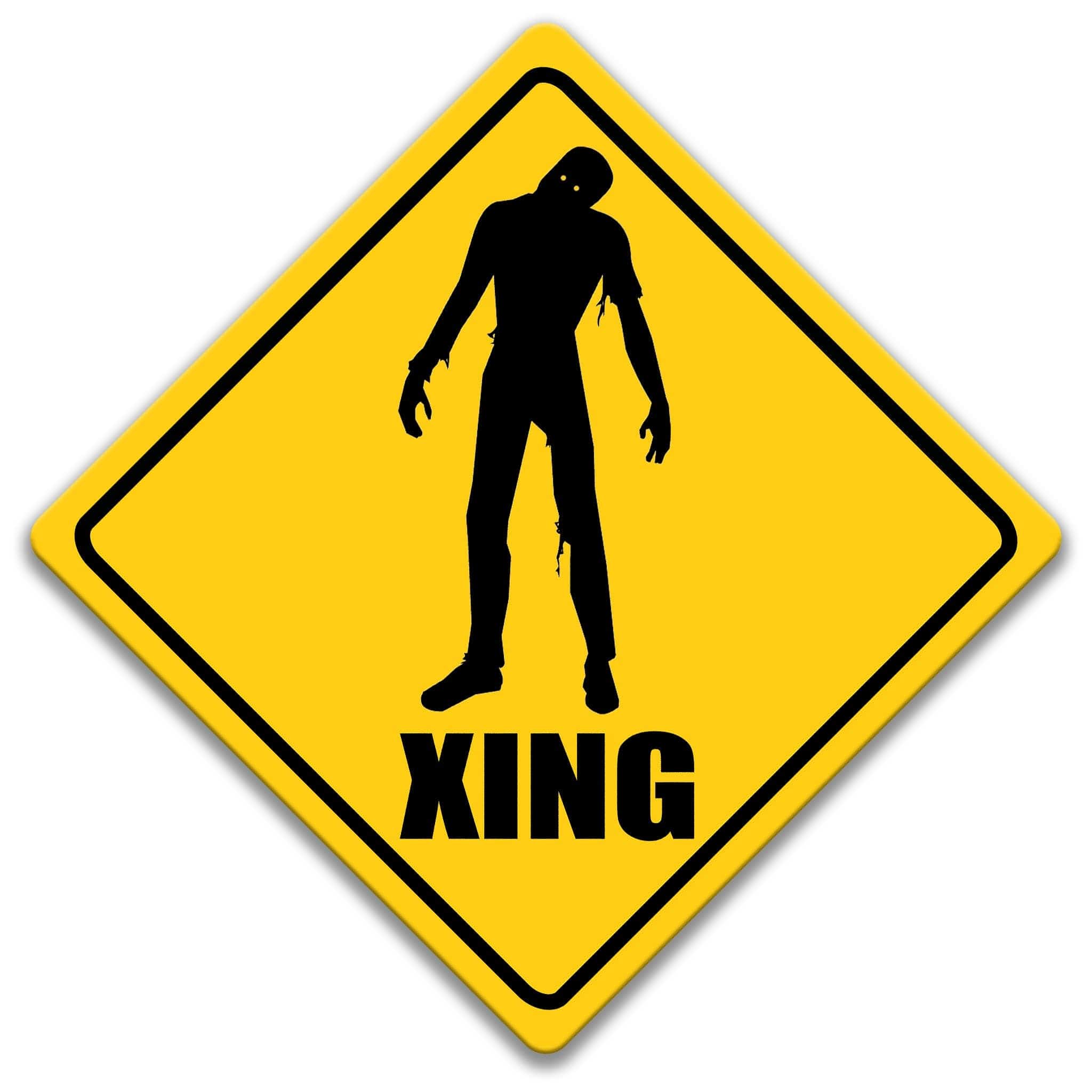 Zombie XING Caution Sign