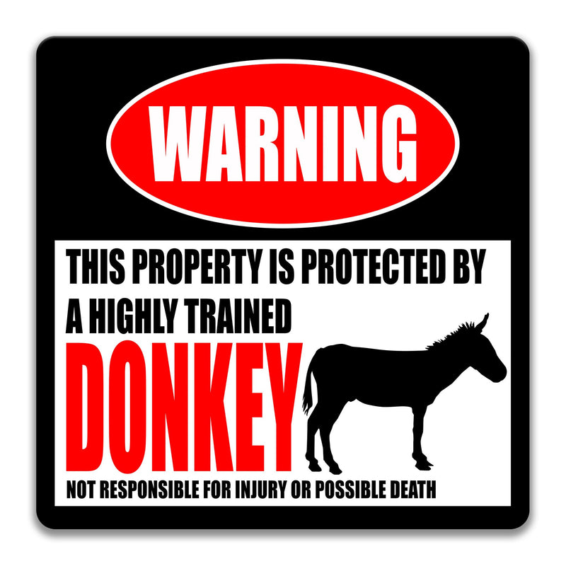 Donkey Sign Barn Sign Mule Sign Donkey Decor Donkey Warning Sign Funny Metal Farm Sign Stable Sign Beware of Donkey Gift Jackass Z-PIS007